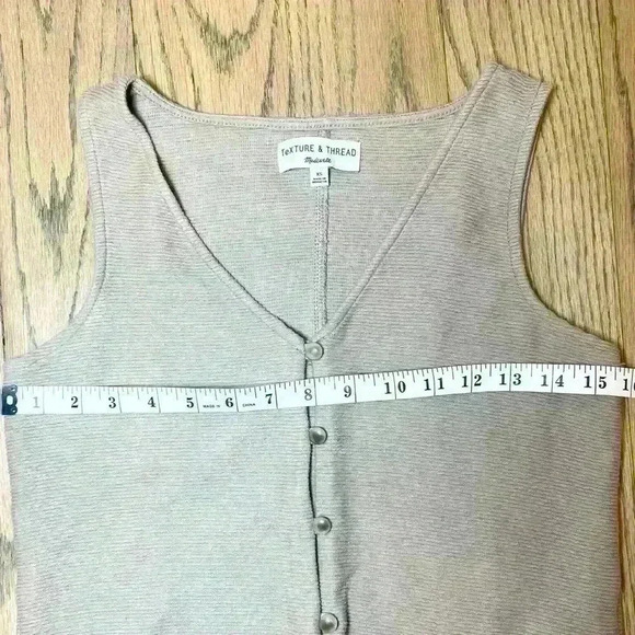 Madewell Women’s Texture & Thread Button Front Tie Tank Top Size X-Small - Picture 5 of 8